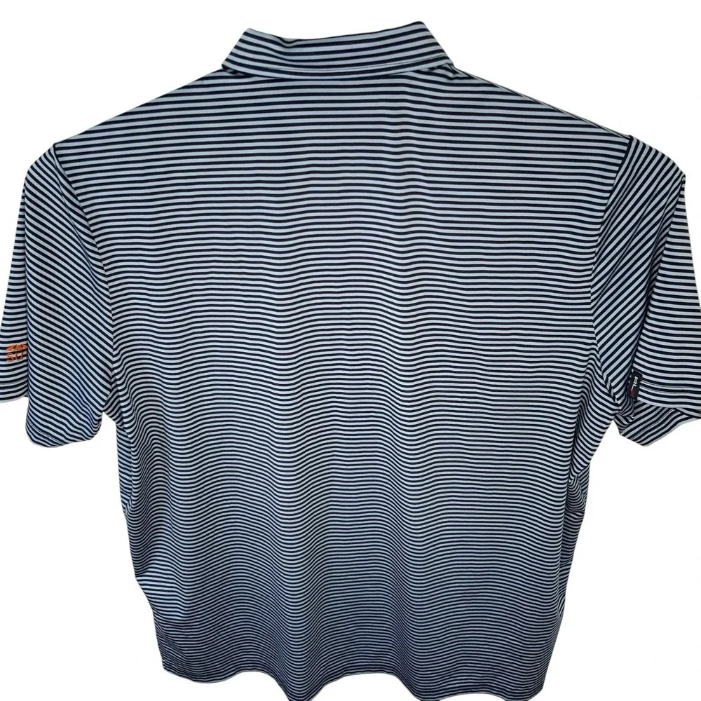 RLX Ralph Lauren Polo Shirt Mens 2XL Blue Stripe Wyndham Championship Golf XXL